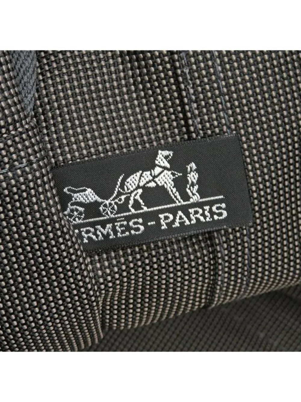 Hermes Tote Bag Herline MM Canvas Gray Silver Cadena Non Removable